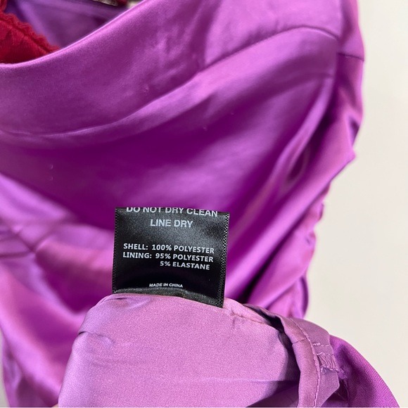 GUIZIO Danielle Ruched Satin mini Dress in orchid size medium - Picture 11 of 12